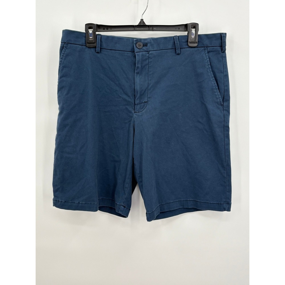 Izod Saltwater Mens Navy Blue Stretch Chino Shorts 34W 9.5 Inseam 45B5001